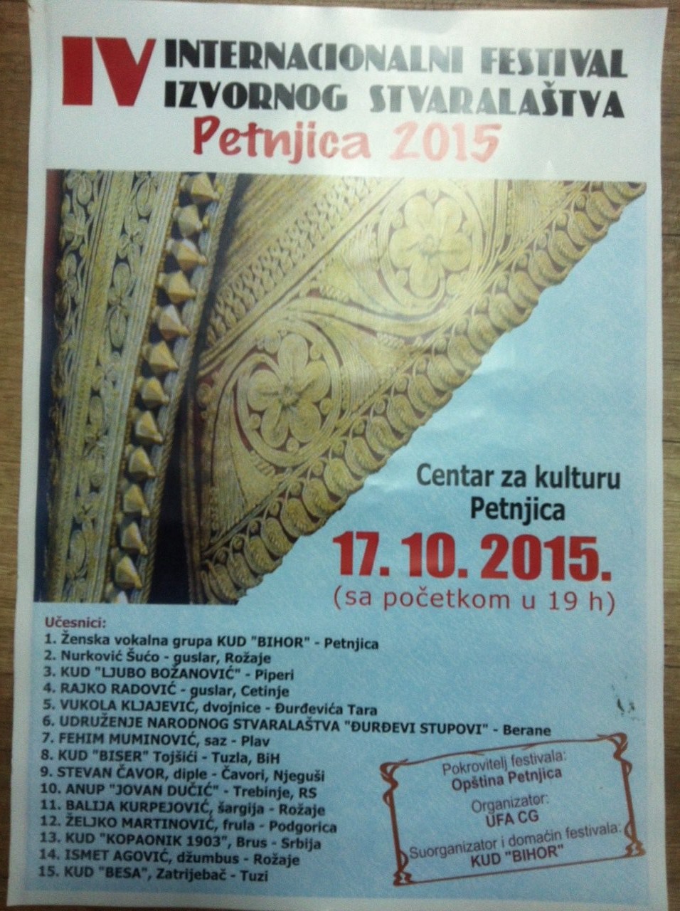 Internacionalni festival izvornog stvaralaštva u Petnjici od 17. oktobra