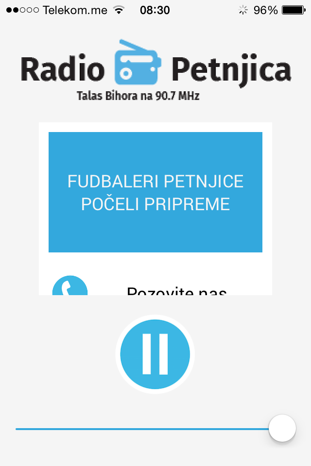 APLIKACIJA ZA iPHONE RADIJA PETNJICA TRENUTNO NIJE U FUNKCIJI