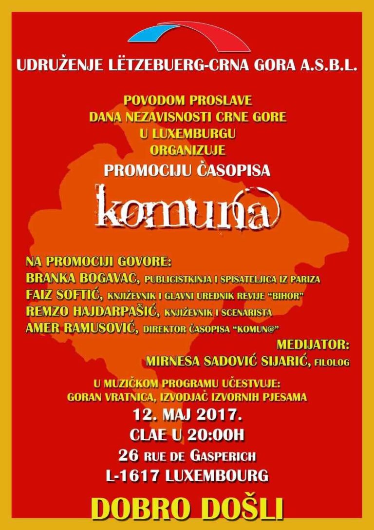 DANAS PROMOCIJA ČASOPISA “KOMUNA” U LUKSEMBURGU