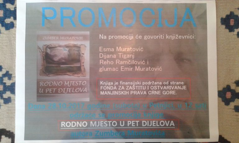 PROMOCIJA KNJIGE ZUMBERA MURATOVIĆA U SUBOTU