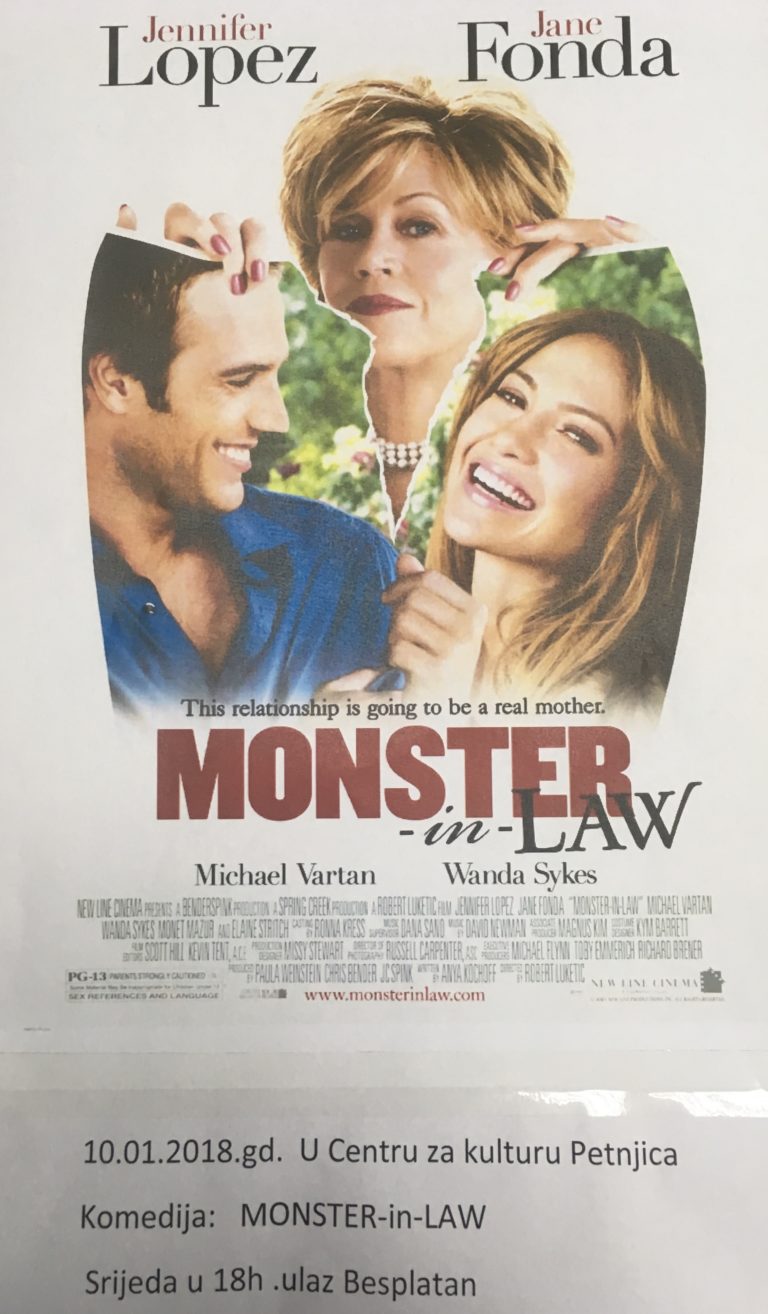 PETNJICA: FILM “MONSTER IN LAW” NA REPERTOARU CENTRA ZA KULTURU