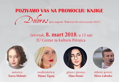 U PETNJICI U ČETVRTAK PROMOCIJA KNJIGE “DOLORES”