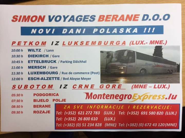 SIMON VOYAGES:  PETKOM IZ LUKSEMBURGA ZA CRNU GORU