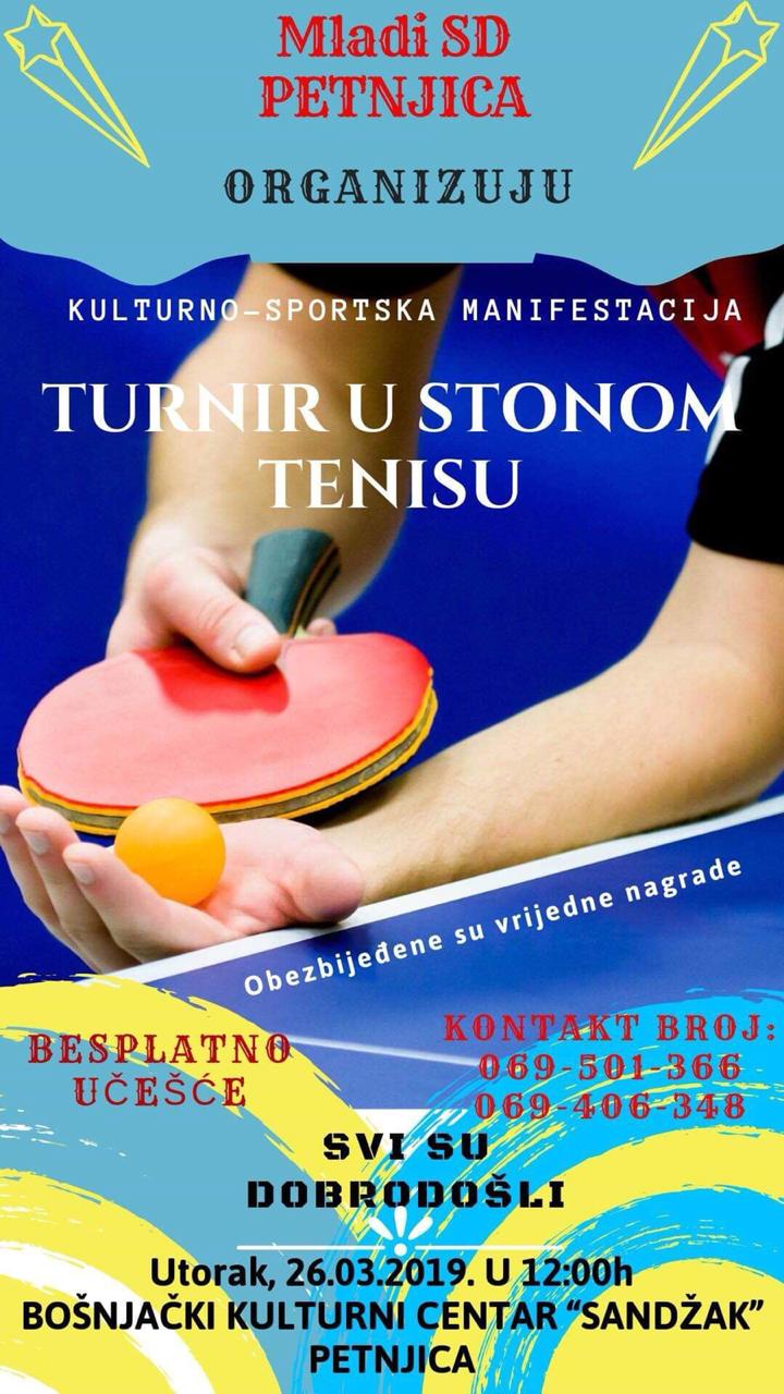 SD PETNJICA ORGANIZUJE TURNIR U STONOM TENISU