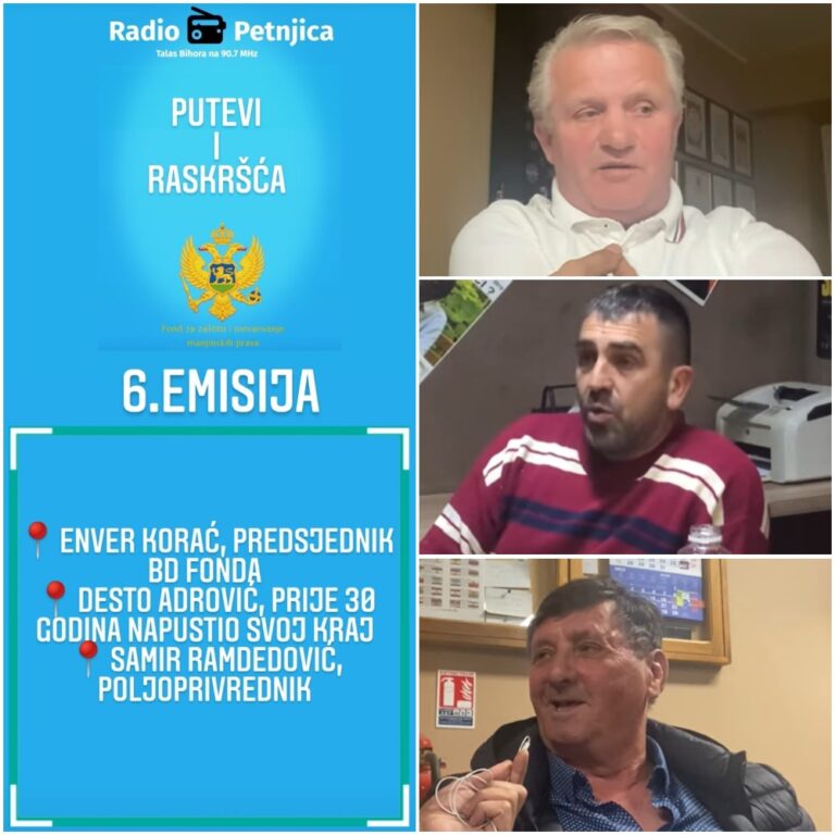 (VIDEO) ŠESTA EMISIJA “PUTEVI I RASKRŠĆA”, GOSTI ENVER KORAĆ, DESTO ADROVIĆ I SAMIR RAMDEDOVIĆ