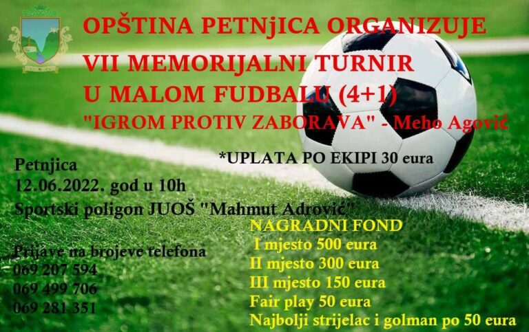 VII Memorijalni turnir u malom fudbalu ,,MEHO AGOVIĆ“