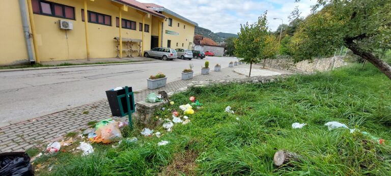 U centru Petnjice gomile smeća: Nesavjesni građani odlažu otpad van kontejnera