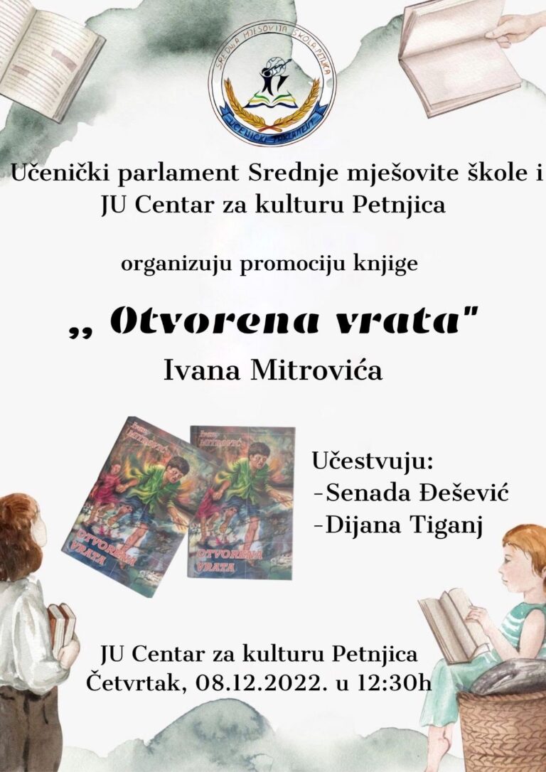 PROMOCIJA KNJIGE “OTVORENA VRATA” U CENTRU ZA KULTURU PETNJICA