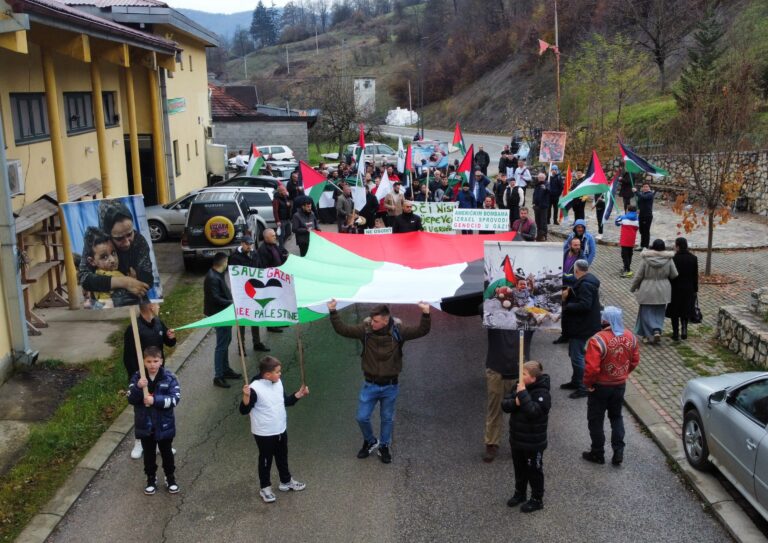 (FOTO I VIDEO) GRAĐANI PETNJICE DIGLI GLAS PROTIV UBIJANJA CIVILA U PALESTINI, HADROVIĆ: UŠLI SMO U PORODICU NORMALNIH KOJI DIŽU GLAS PROTIV ZLA