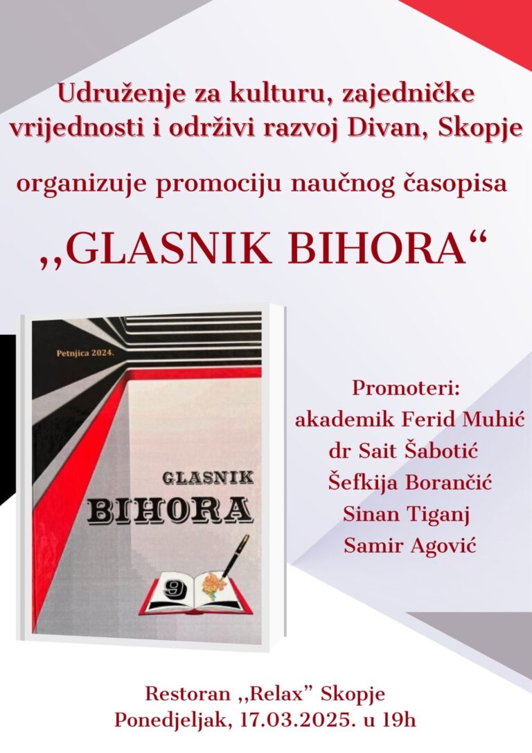PROMOCIJA NAUČNOG ČASOPISA “GLASNIK BIHORA” U SKOPLJU