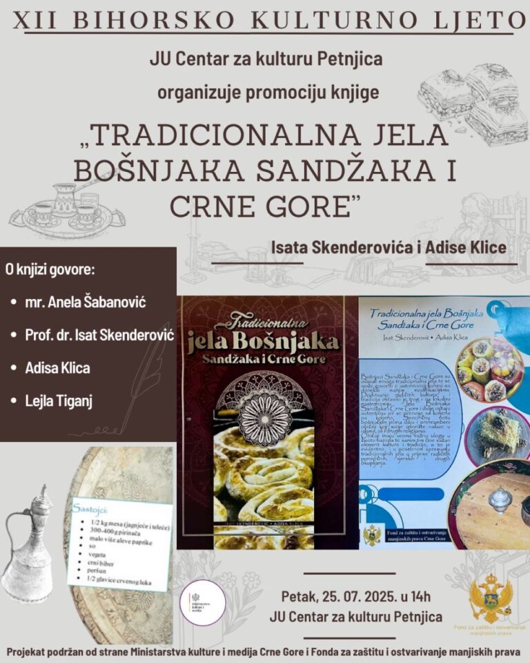 PROMOCIJA KNJIGE “TRADICIONALNA JELA BOŠNJAKA SANDŽAKA I CRNE GORE”