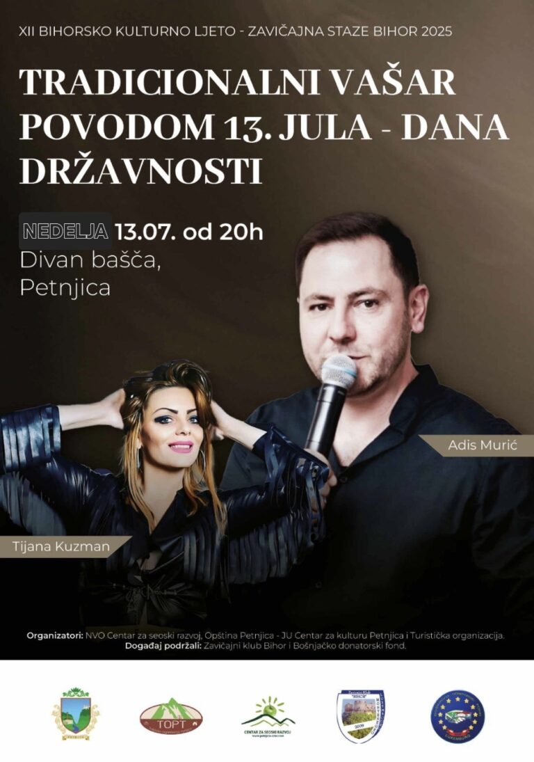 Tradicionalni vašar povodom 13. jula– Dana Državnosti.  