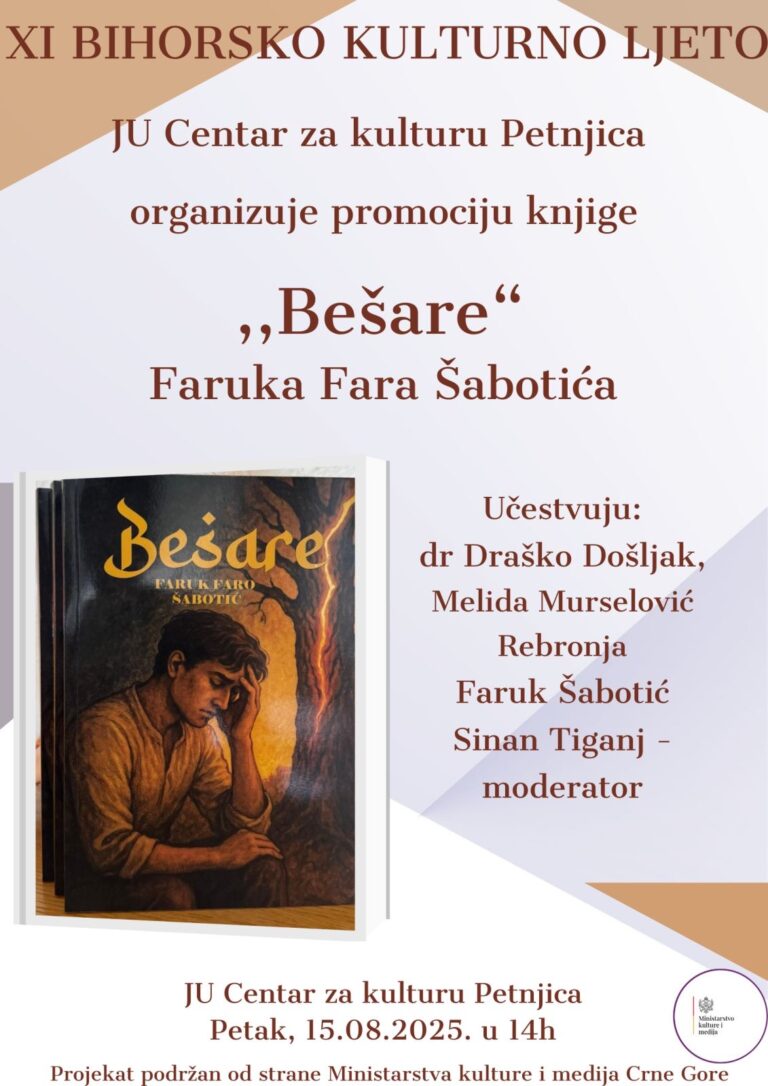 „Bešare“ Faruka Fara Šabotića – promocija u Petnjici 15. avgusta