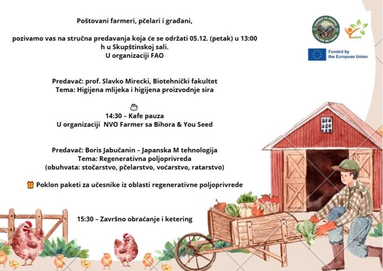 Poziv na stručna predavanja za farmere i pčelare