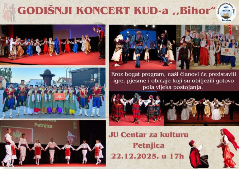 Godišnji koncert KUD-a „Bihor“ 22. decembra u Petnjici