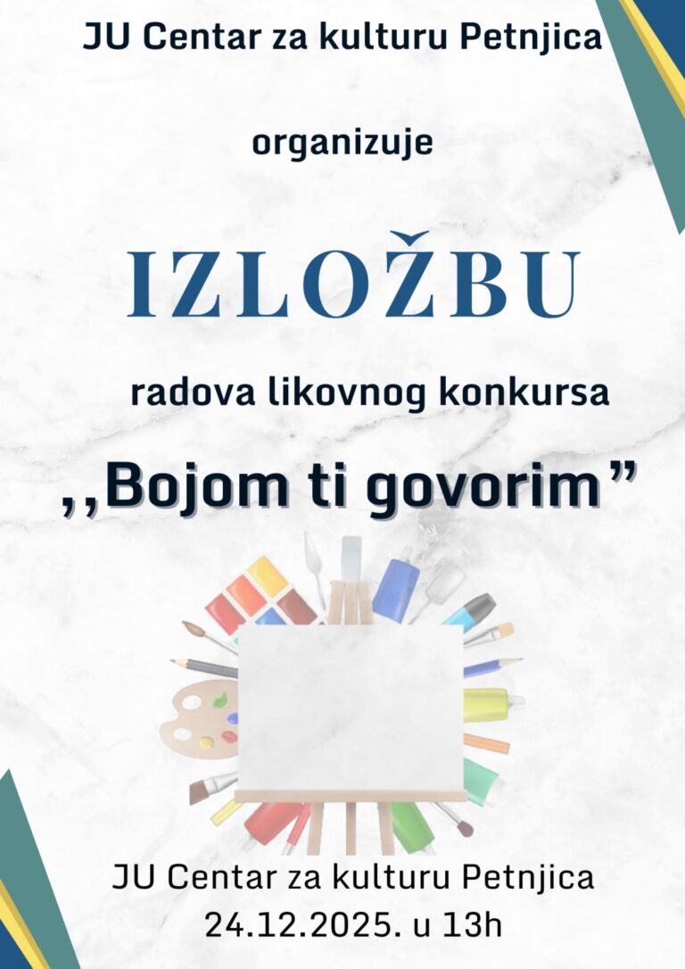 IZLOŽBA RADOVA LIKOVNOG KONKURSA „BOJOM TI GOVORIM”