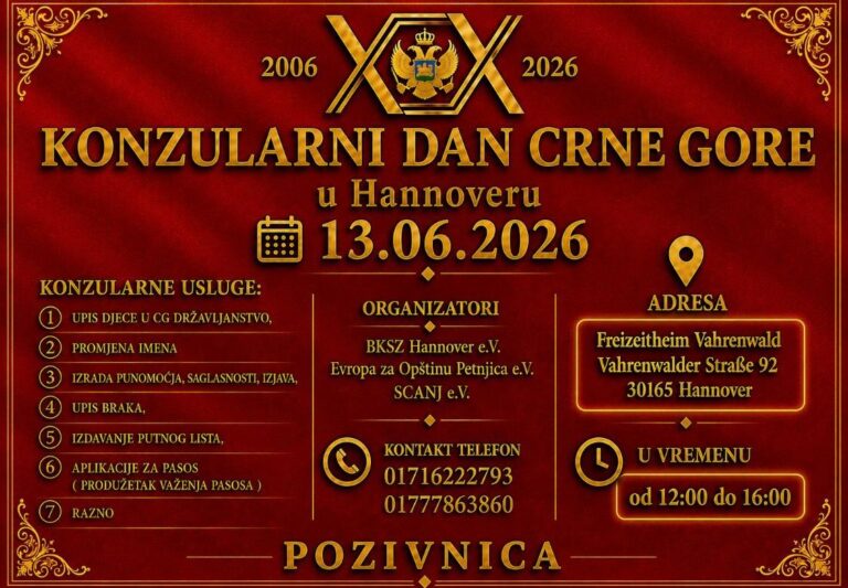 Konzularni dan Crne Gore u Hanoveru 13. juna